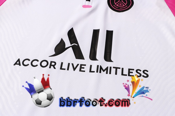Survetement Foot Paris PSG Jordan Blanc Rose 21/22