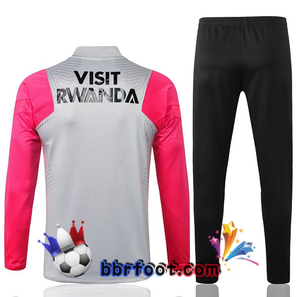 Survetement Foot Paris PSG Jordan Gris Rose 21/22