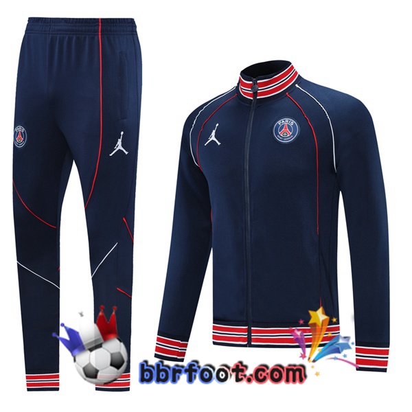 Veste Survetement Foot JORDAN Paris PSG Bleu Royal 21/22