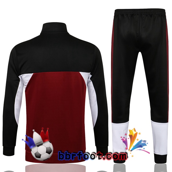 Veste Survetement Foot JORDAN Paris PSG Noir Rouge 21/22