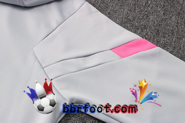 Veste A Capuche Survetement Foot JORDAN Paris PSG Gris Clair 21/22