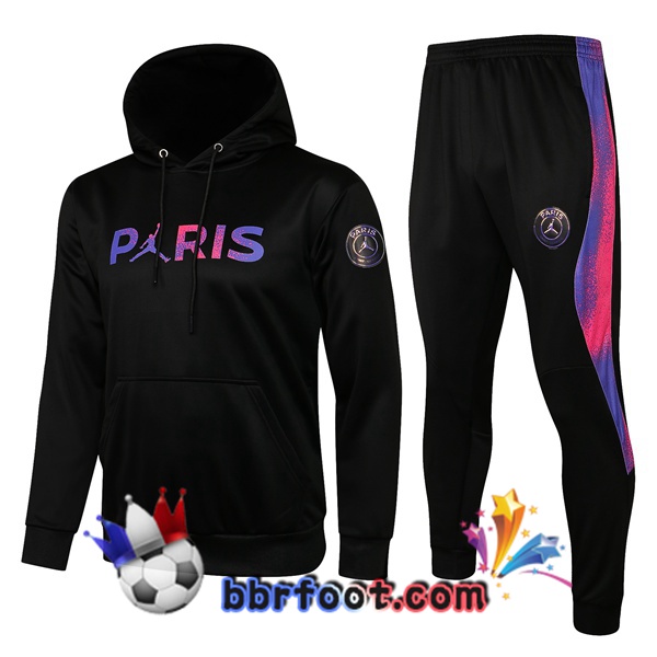 Veste A Capuche Survetement Foot JORDAN Paris PSG Noir Pourpre 21/22