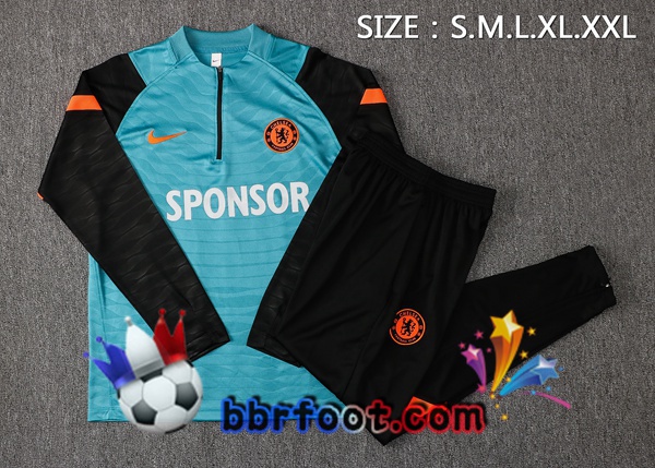 Survetement Foot FC Chelsea Bleu Noir 21/22