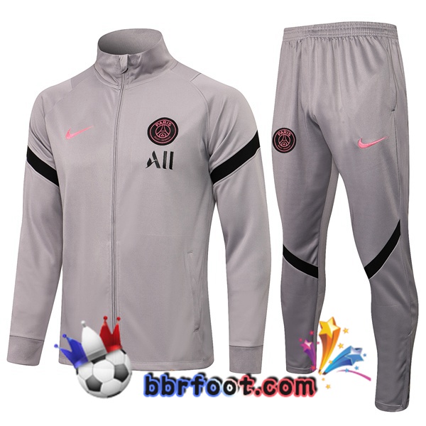 Veste Survetement Foot Paris PSG Gris 21/22
