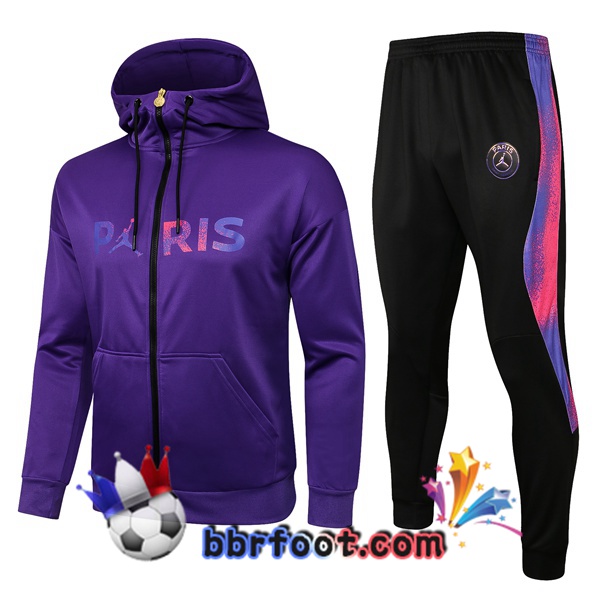 Veste A Capuche Survetement Foot JORDAN Paris PSG Pourpre 21/22