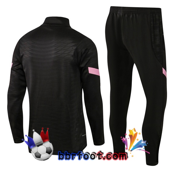 Survetement Foot Paris PSG Noir Rose 21/22