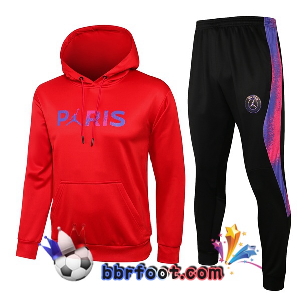 Veste A Capuche Survetement Foot Paris PSG Jordan Rouge 21/22