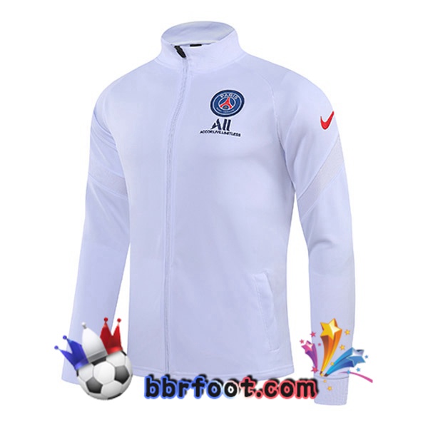 Veste Foot Paris PSG Blanc 21/22