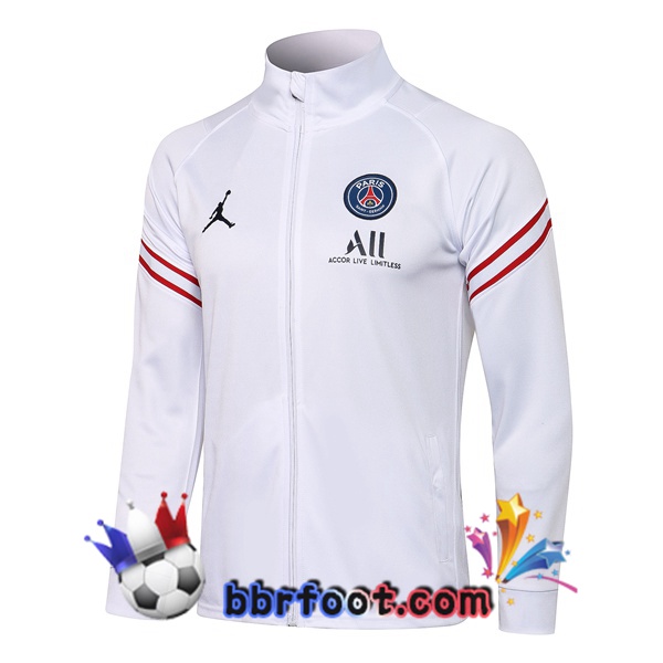 Veste Foot JORDAN Paris PSG Blanc 21/22