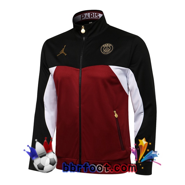 Veste Foot JORDAN Paris PSG Noir Rouge 21/22