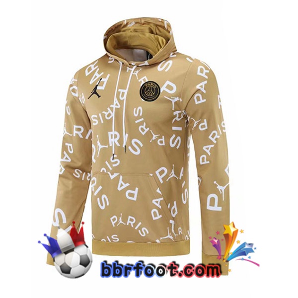 Veste A Capuche JORDAN Paris PSG Jaune 21/22