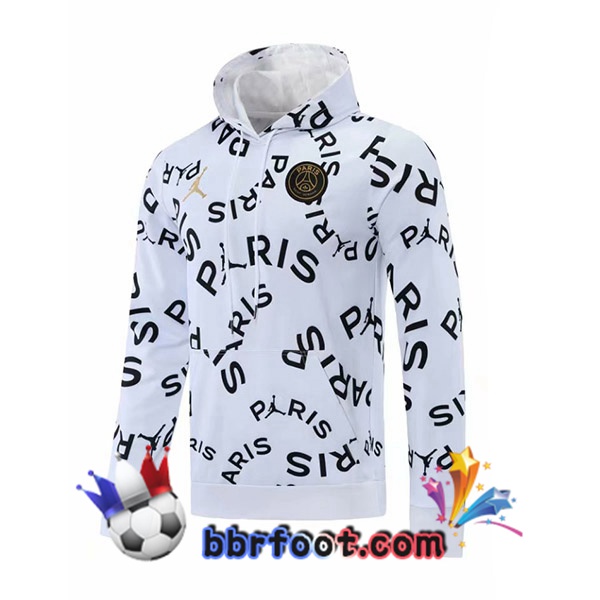 Veste A Capuche JORDAN Paris PSG Blanc 21/22