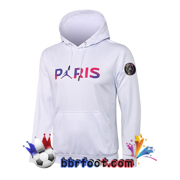 Veste A Capuche JORDAN Paris PSG Blanc Pourpre 21/22