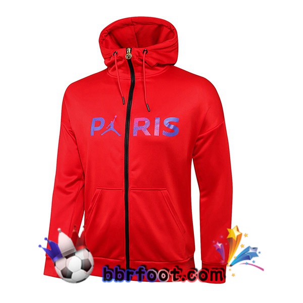 Veste A Capuche JORDAN Paris PSG Rouge 21/22