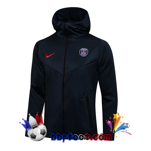 Veste A Capuche Paris PSG Bleu Royal 21/22