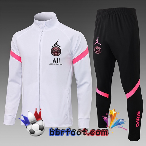Survetement Foot JORDAN Paris PSG Enfant Blanc 21/22