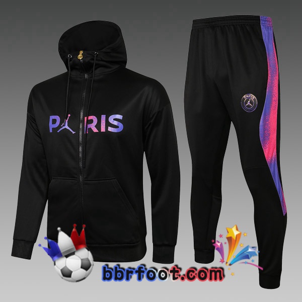 Veste A Capuche Survetement Foot JORDAN Paris PSG Enfant Noir 21/22