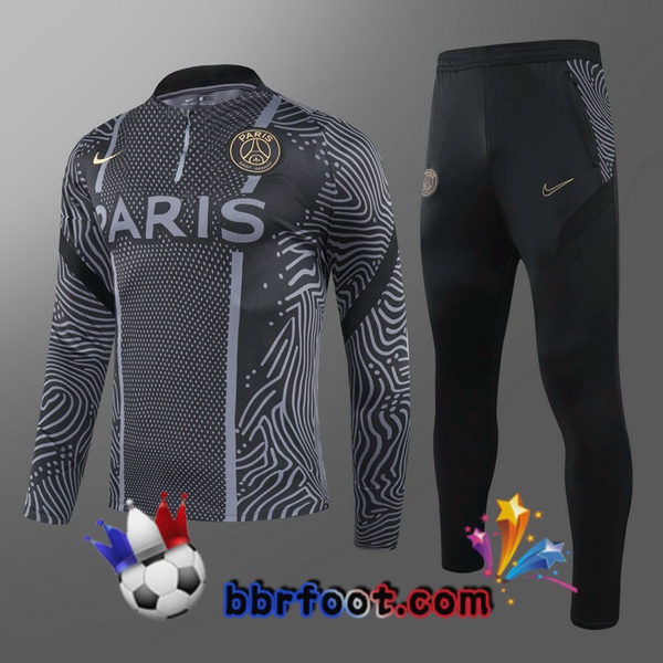 Survetement Foot Paris PSG Jordan Enfant Noir 20/21