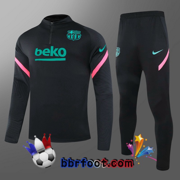 Survetement Foot FC Barcelone Enfant Noir 20/21