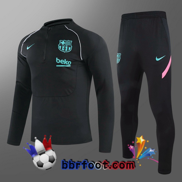 Survetement Foot FC Barcelone Enfant Noir 20/21