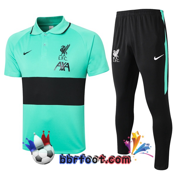 Polo Foot FC Liverpool + Pantalon Vert Noir 20/21