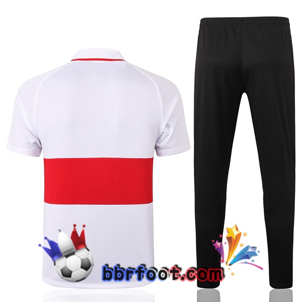 Polo Foot FC Liverpool + Pantalon Blanc Rouge 20/21