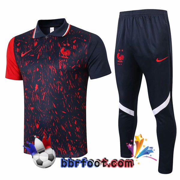 Polo Foot France + Pantalon Bleu Royal Rouge 20/21
