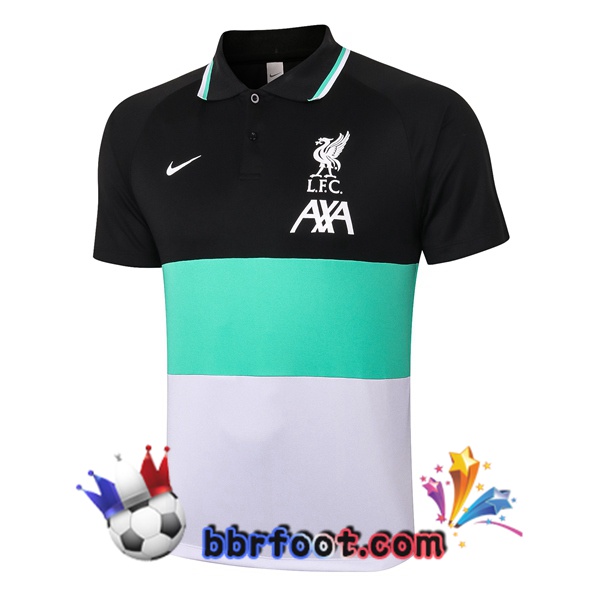 Polo Foot FC Liverpool Noir Vert Blanc 20/21