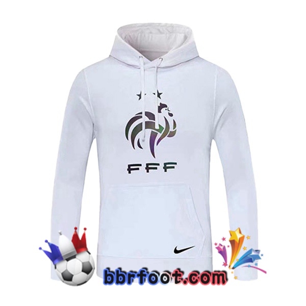 Sweatshirt à Capuche France Blanc 20/21 Sweatshirt à Capuche France Blanc 20/21