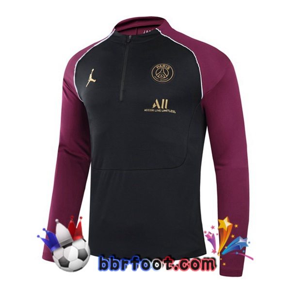 Sweatshirts Homme Paris PSG Jordan Noir Pourpre 20/21
