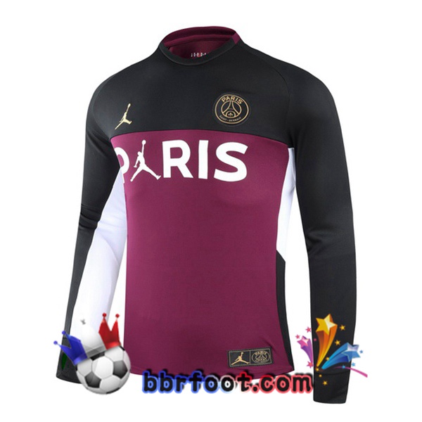 Sweatshirts Homme Paris PSG Jordan Noir Pourpre 20/21