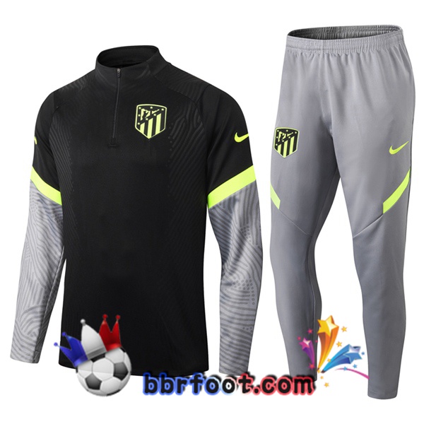 Survetement Foot Atletico Madrid Noir Gris 20/21