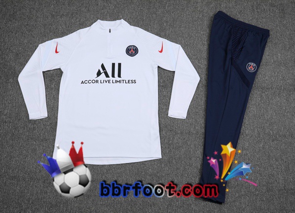 Survetement Foot Paris PSG Blanc 20/21