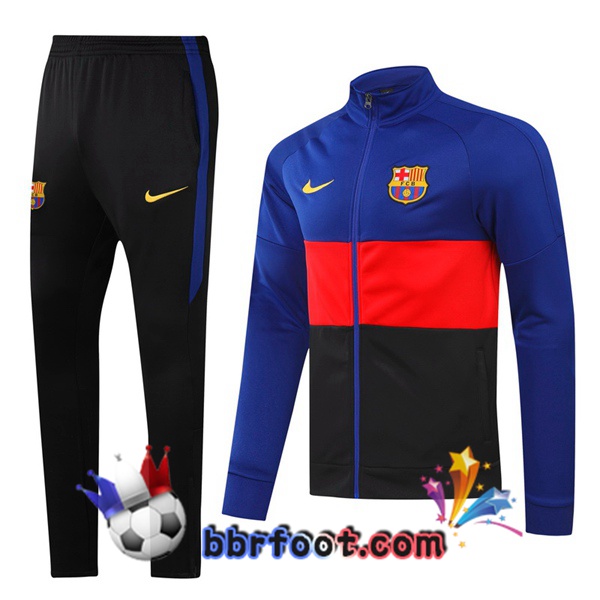 Veste Survetement Foot FC Barcelone Bleu Rouge Noir 20/21