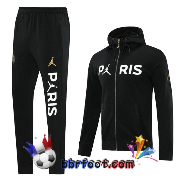 Veste A Capuche Survetement Foot Paris PSG Noir 20/21