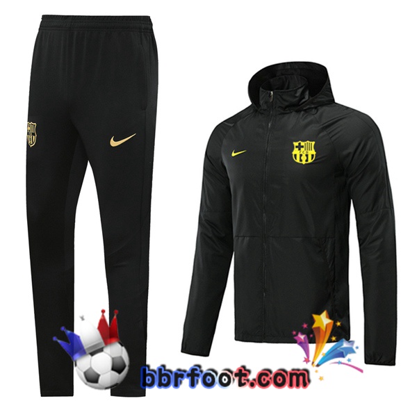 Coupe Vent Survetement Foot FC Barcelone Noir 20/21