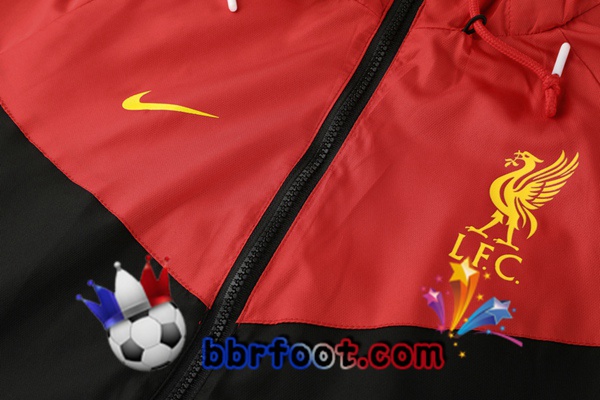 Coupe Vent Survetement Foot FC Liverpool Noir Rouge 20/21