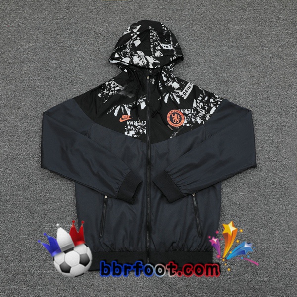 Coupe Vent Survetement Foot FC Chelsea Noir 20/21