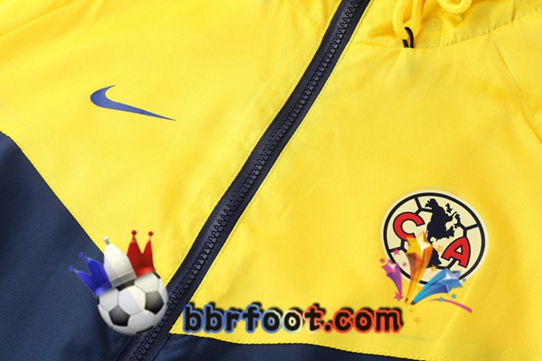 Coupe Vent Survetement Foot Club America Bleu Royal Jaune 20/21