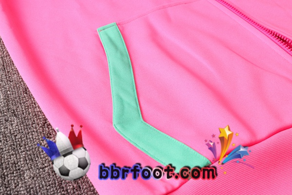 Veste A Capuche Survetement Foot FC Barcelone Rose Noir Vert 20/21