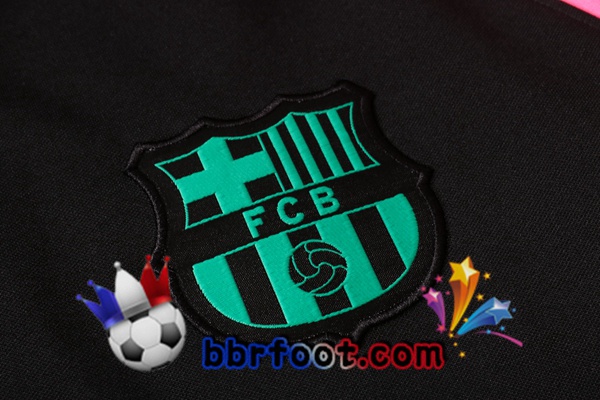 Veste A Capuche Survetement Foot FC Barcelone Noir Vert Rose 20/21