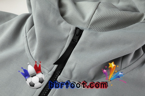 Veste A Capuche Survetement Foot FC Chelsea Gris 20/21