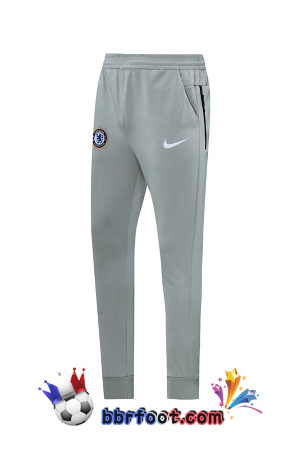 Veste A Capuche Survetement Foot FC Chelsea Gris 20/21