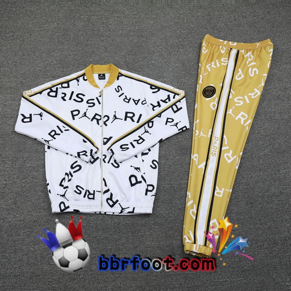 Veste Survetement Foot JORDAN Paris PSG Blanc 20/21