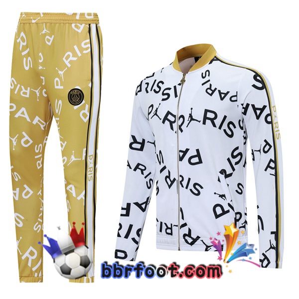 Veste Survetement Foot JORDAN Paris PSG Blanc 20/21