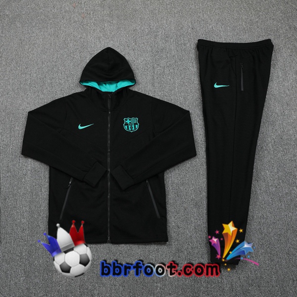 Veste A Capuche Survetement Foot FC Barcelone Noir 20/21