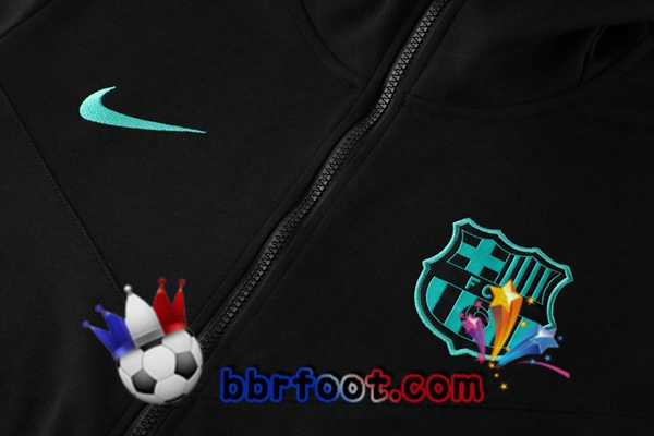 Veste A Capuche Survetement Foot FC Barcelone Noir 20/21