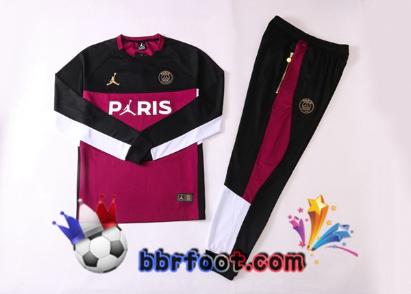 Survetement Foot Paris PSG Jordan Noir Pourpre 20/21