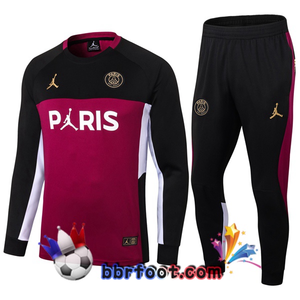 Survetement Foot Paris PSG Jordan Noir Pourpre 20/21