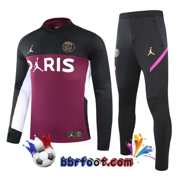 Survetement Foot Paris PSG Jordan Noir Pourpre 20/21 Survetement Foot Paris PSG Jordan Noir Pourpre 20/21